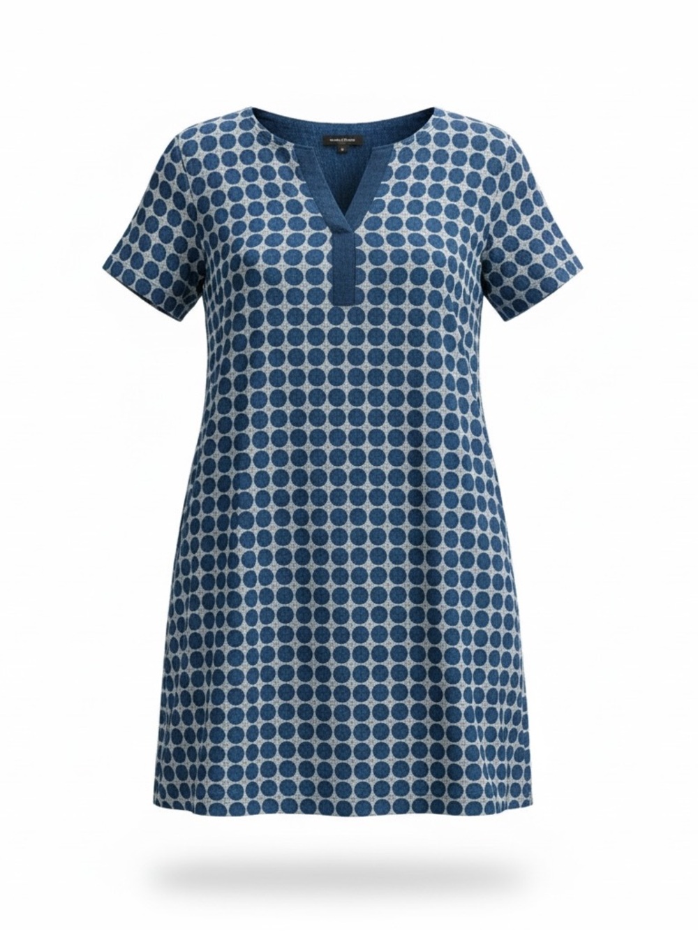Daniel Hechter Embroidered Denim Short Sleeve Shift Dress